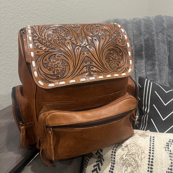 Handbags - Tooled Leather Western Diaper Bag